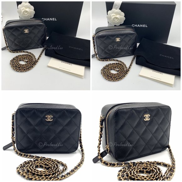 Authentic CHANEL Black Caviar Mini Camera Bag GHW - Picture 8 of 15